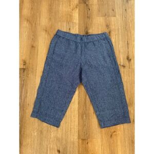 J. Jill Pure Jill Minimalist Linen Cropped Pants Womens XLP Blue Boho Old Money